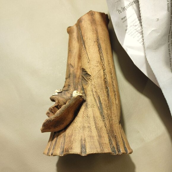 Rumsey Vase Pottery Birds Tree Trunk Art Nature 8 inches by 4 inches - Picture 16 of 16